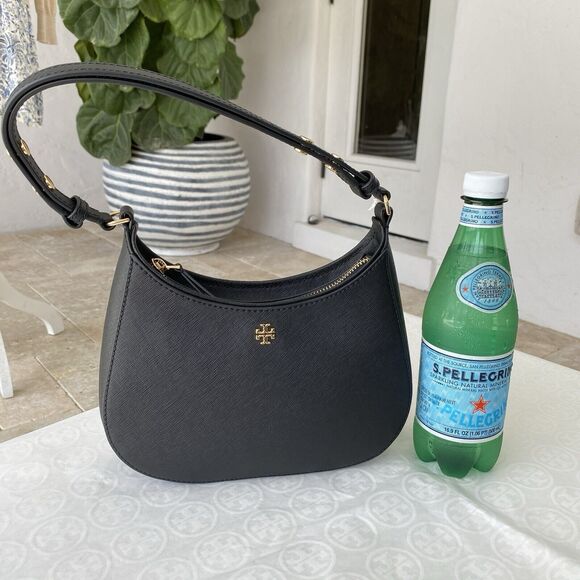 Tory Burch Emerson Saffiano Leather Shoulder Bag in Black 150258 NWT - Picture 16 of 16